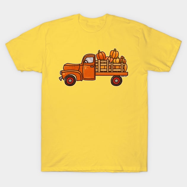 Pickup A Pumpkin! (Orange Version) T-Shirt by Jan Grackle